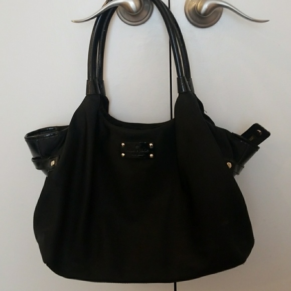kate spade Handbags - Kate spade black nylon canvas with patent sides